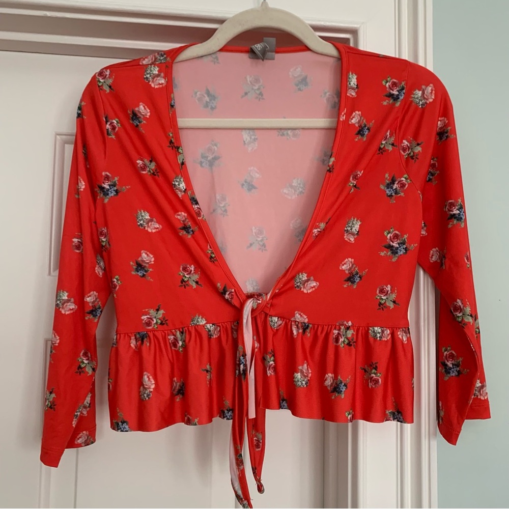 Red floral top ASOS